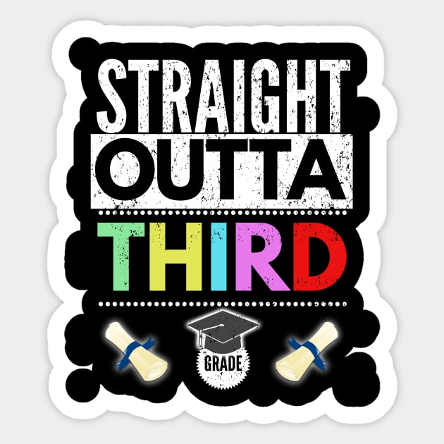 Straight Outta 3rd Grade Graduation Last Day Of School 2022 Sticker by khalid12